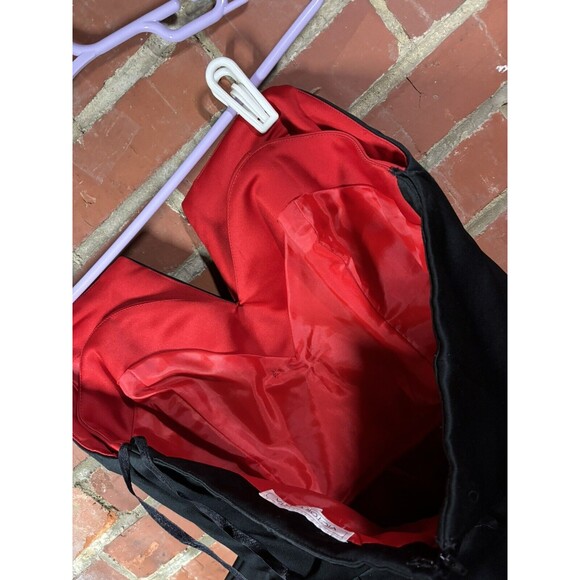 Vintage Victor Costa Dress Red/Black Side Bow USA Size 10 Needs Repair Strap - Picture 8 of 8